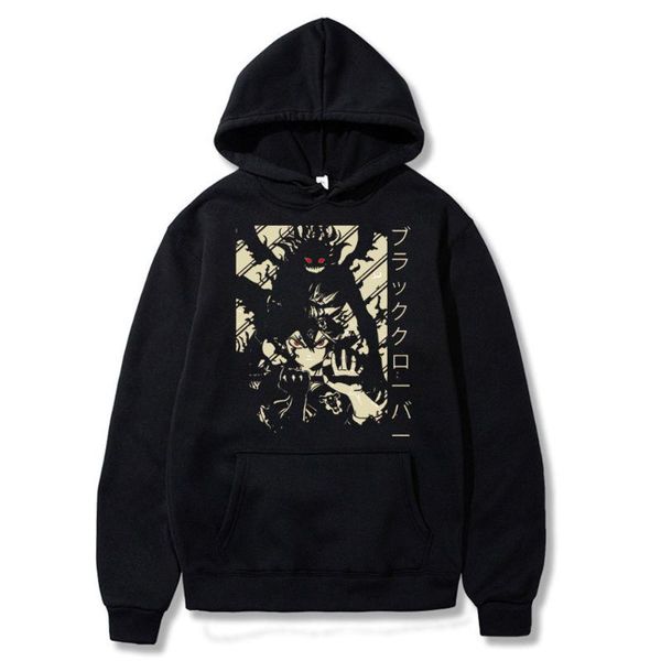

men's hoodies & sweatshirts 2021japan anime printed hoodie asta box black clover cool loose casual street hip hop harajuku polar fleece