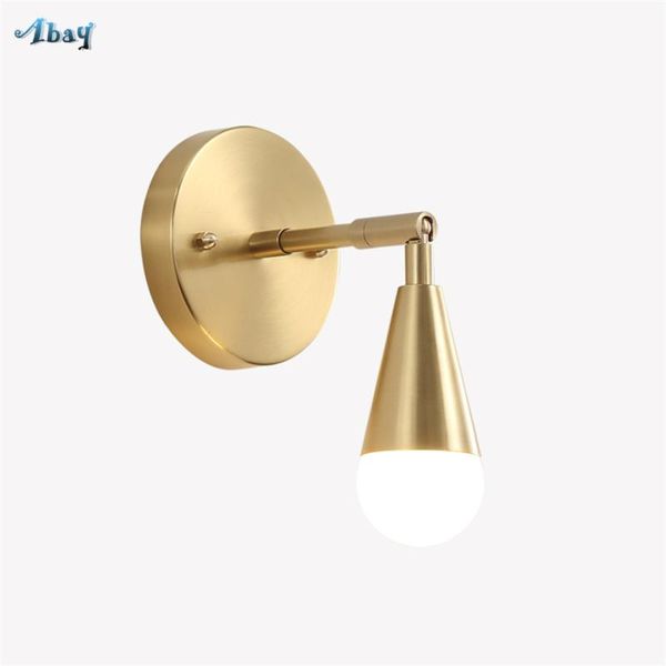 

wall lamp nordic luxury conical copper lamps glass lampshade living room decoration kitchen light modern design bedside led
