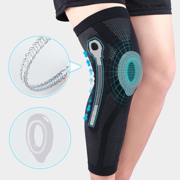 

compression knee support sleeve protector elastic pads brace springs gym sports basketball volleyball running elbow &, Black;gray