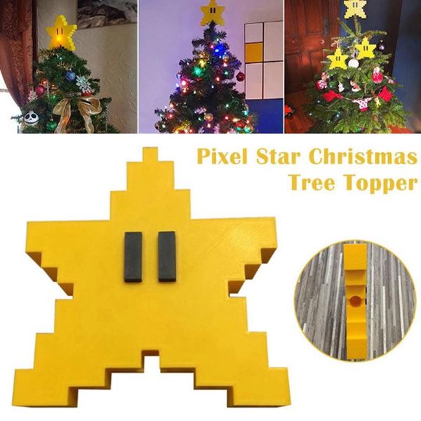 

christmas decorations 3d star decoration hat pixel tree home pendant party