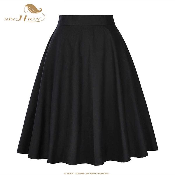 

sishion cotton black skirt womens midi summer skirt floral polka dots black red blue plus size high waist plaid women skirt
