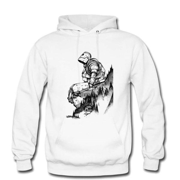 

men's hoodies & sweatshirts the iron giant winter cotton fleece robot animation cartoon hogarth hero hooded sweatshirt clothing, Black