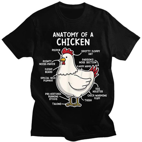 

men's t-shirts anatomy of a chicken tee shirt country farm men women girl t-shirt fitted gift t cotton mens oversized, White;black