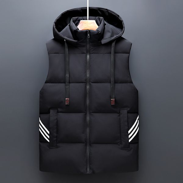 

down jacket waistcoat men's autumn and winter korean version trend increases the of handsome youth waistcoat, warm cotton sleeveless, Black