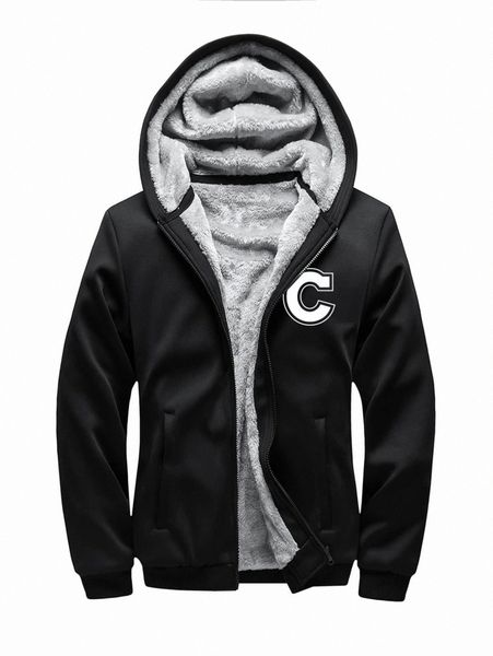

men letter graphic teddy lined zipper front hooded jacket 83y8#, Black;brown