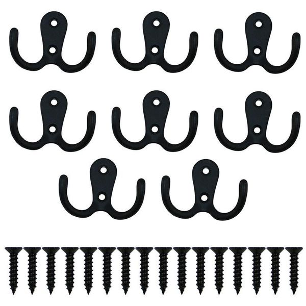 

hangers & racks 8 pcs household door hooks vintage hanger with 16pcs screws (black)