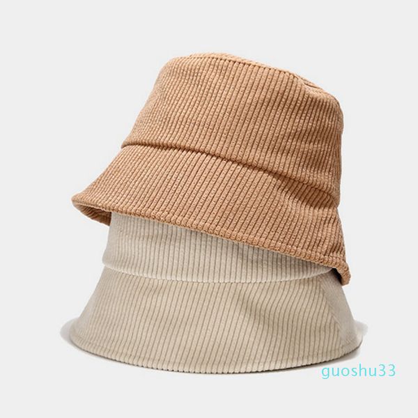 

corduroy 5 solid colors simple bucket cap corded velveteen couples fisherman tide hat spring fall winter outdoor sun lla569, Blue;gray
