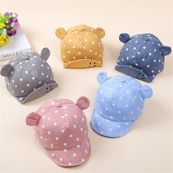 

children sun hats toddler cap cute dot baby girl boys hat with ear for spring born pography props baseball caps &, Yellow