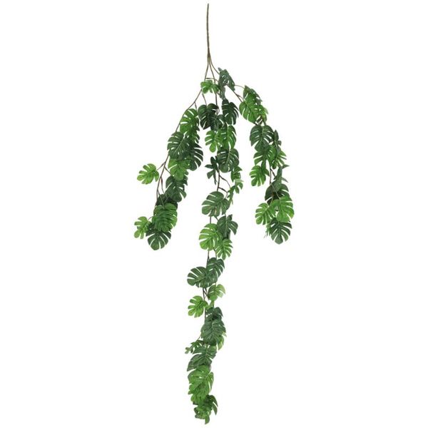 

simulation rattan with 55pcs artificial small monstera leaves fake vine leaf garland wall hanging decoration home decor decorative flowers &