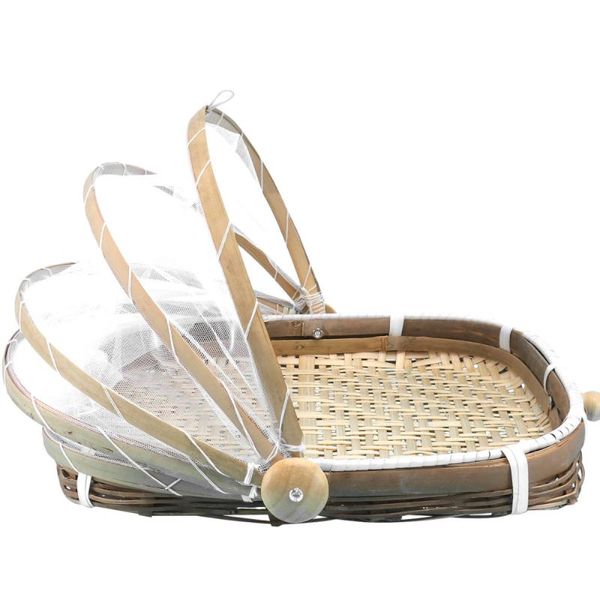 

storage baskets 1pc bamboo basket anti- household food drying dustpan gift (khaki)