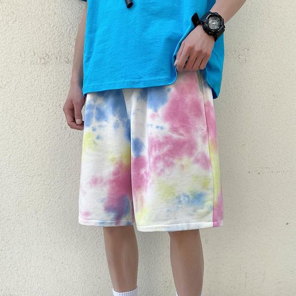 

men's shorts 2021 summer cargo men women hip hop streetwear high street drawstring knee length pants print casual male, White;black