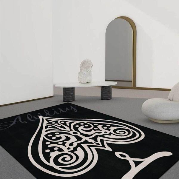 

carpets black and white poker a spade area rug for living room modern fashion bedroom bedside floor mat coffee table carpet decor