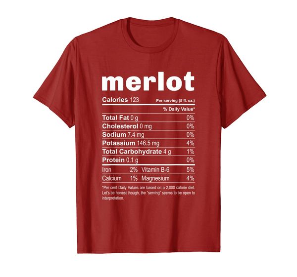 

thanksgiving merlot wine nutritional facts funny costume t-shirt, White;black