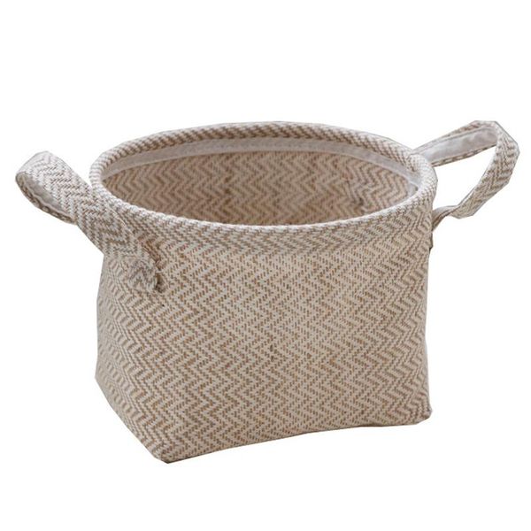 

storage baskets jute cloth flowerpot basket cotton linen blended deskbox kids toys sundries organizer laundry