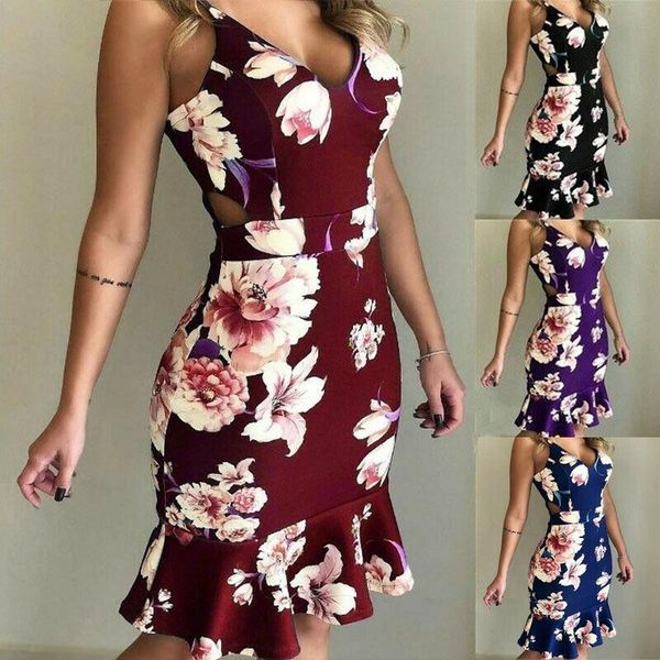 

casual dresses fashion bohemian women dress floral v-neck night cocktail party short sundress loose female, Black;gray
