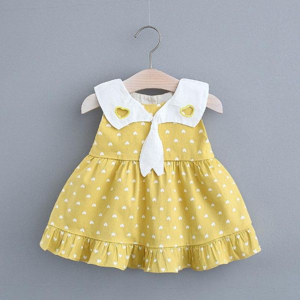 

girl's dresses melario baby girls 2021 summer fashion heart print costumes toddler sleevless clothes birthday clothing, Red;yellow