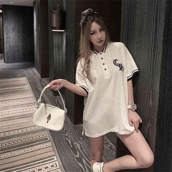 

65% off outlet online store 2021 summer new embroidered polo short sleeve t-shirt, White