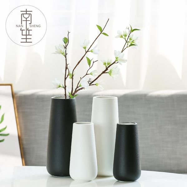 

vases white simple modern nordic style ceramic large vase flower holder work art home jarrones decoration accessories