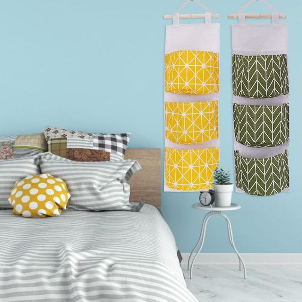 

wall-mounted storage bag large 3 pockets hanging organizer bags