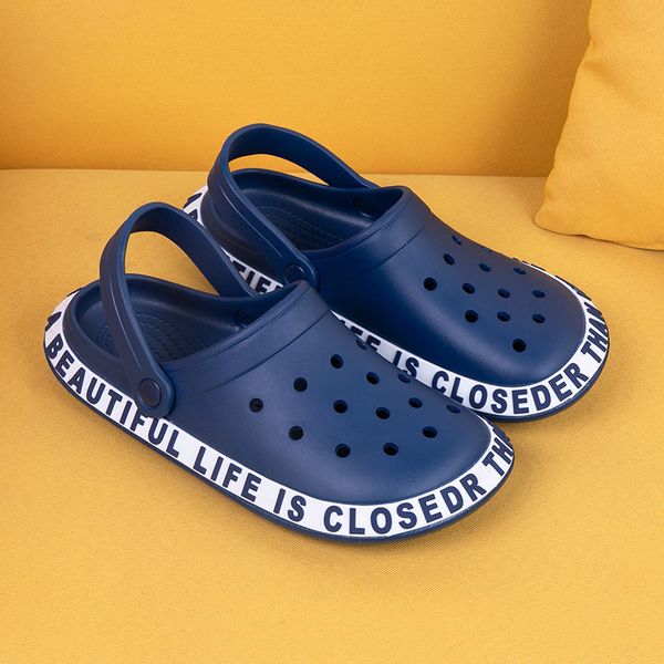 

flip flopsÂ summer colorful slippers indoor men's women's sandy beach hole shoes soft bottom breathable and lightweight lady gentl, Black