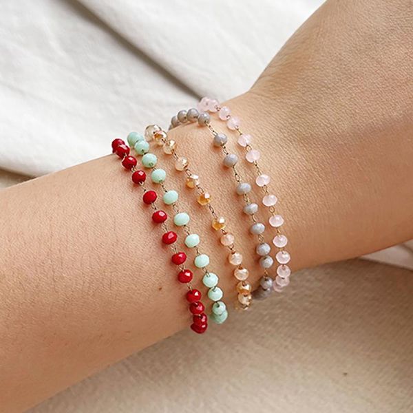 

charm bracelets 3mm natural stone tourmaline bangle for women simple charming handmade bracelet wedding fashion jewelry 2021 pulseras, Golden;silver