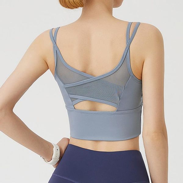 

yoga outfit sports bra women fanshion active vest exercise fitness underwears breathable push up running cross back crop top