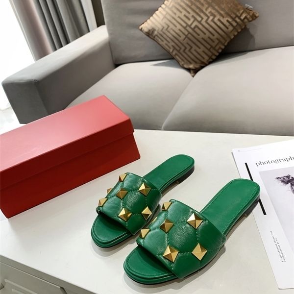 

official website 70% off outlet slippers for women: new summer red rivet flat heeled flip flop fairy style low sandal factory sale, Black