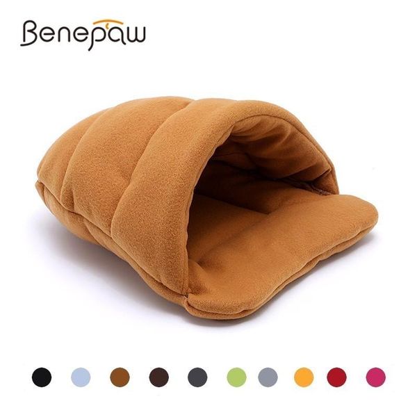 

cat beds & furniture benepaw quality warm house 10 colors cozy soft sleep bag kitten portable winter autumn pet bed xs/s/m/l