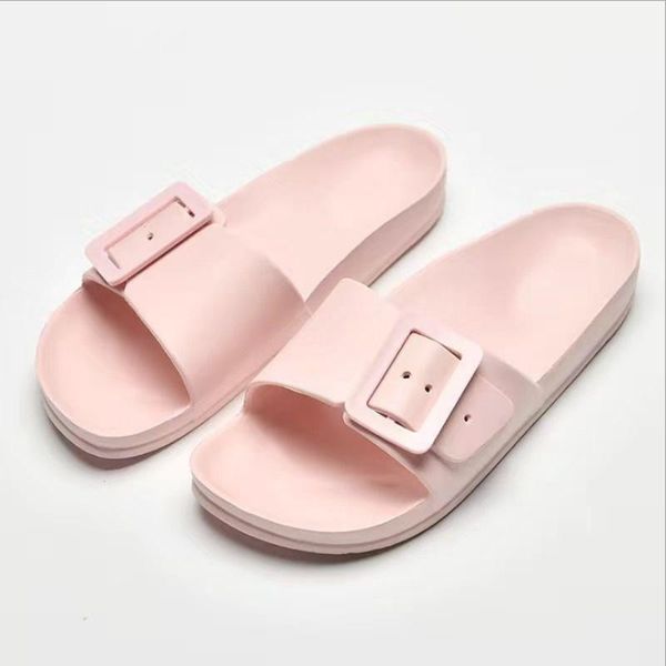 

spring fall women slippers light comfortable indoor outdoor ladies sandals one word leather non-slip beach, Black