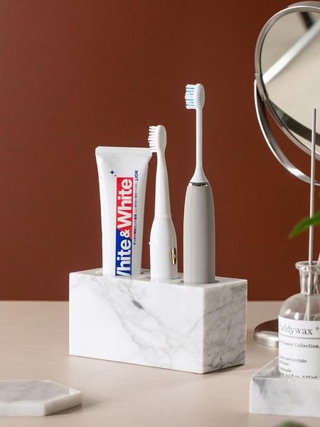 

toothbrush holders natural marble eletric holder white/black and toothpaste for bathroom countertop
