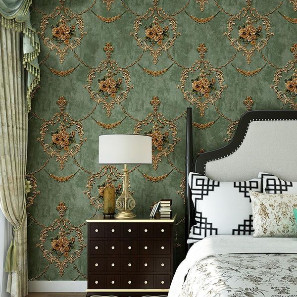 

wallpapers high-end quality luxury american wallpaper eco-relief bedroom living room 3d european pastoral large flower tv background wall