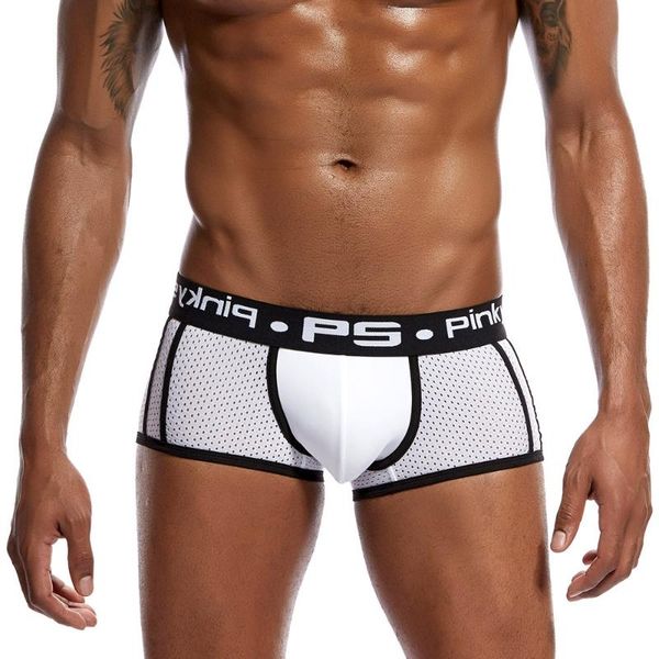 

underpants men underwear trunks boxer letter printed shorts bulge pouch men's panties gay lingerie boxershorts, Black;white