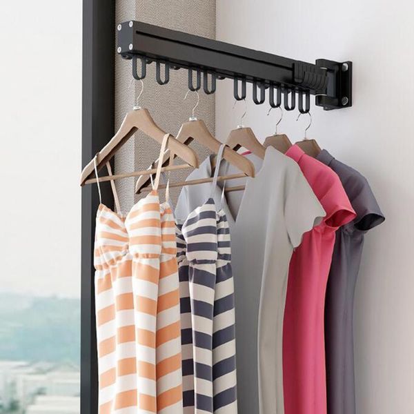 

hangers & racks balcony folding clothes-hanging wall type invisible window indoor simple clothes-drying rack outdoor air rod