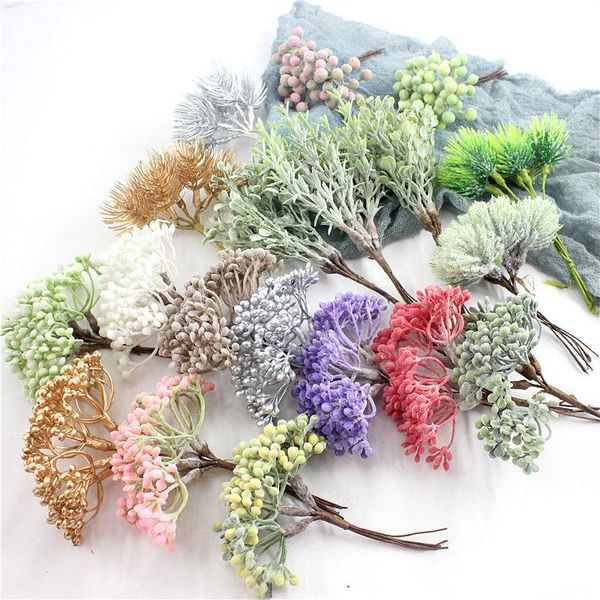 

decorative flowers & wreaths 6pcs artificial fake flower grass wedding christmas decoration wreath handmade accessories plants