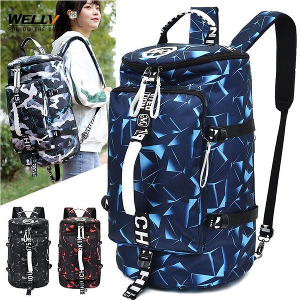 

backpack men women travel dry wet outdoor fitness training bagpack large capacity camping hiking sport rucksack duffle bagxa239c