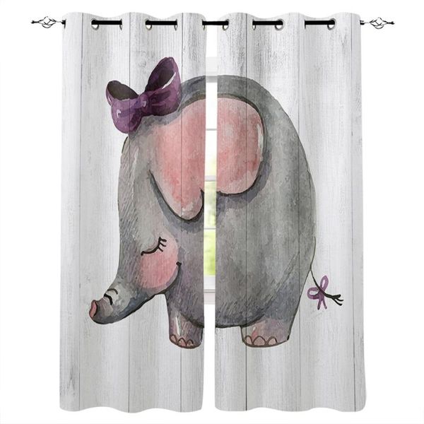 

elephant wood grain curtains for living room bedroom window treatment blinds finished drapes kitchen curtain &