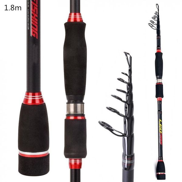 

fishing rods1.8m 40tcarbon lure spinning rod mablack h hardness 4 section ultra light travel pole boat rods