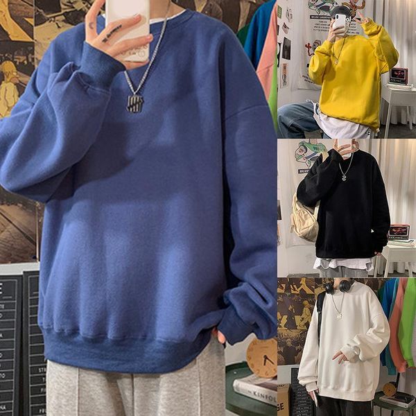 

men harajuku hoodies sweatshirts oversized streetwear o neck black loose hoodie male hip hop winter basic hoodies