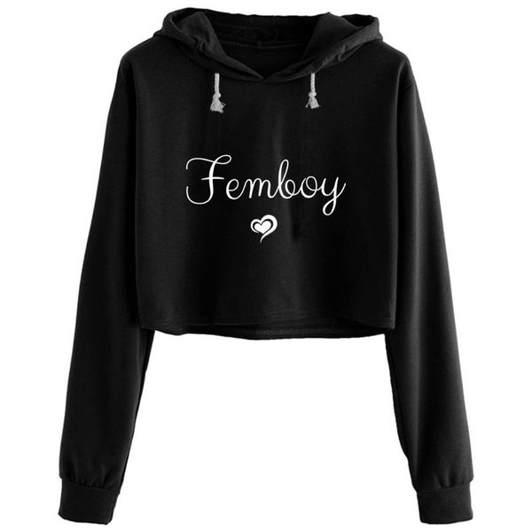 

women's hoodies & sweatshirts femboy women korean y2k kawaii goth pullover for girls, Black