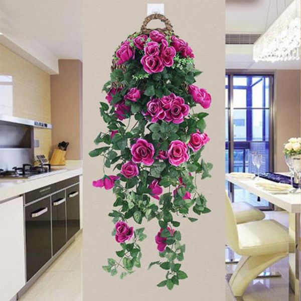 

decorative flowers & wreaths beautiful artificial rose red party supplies wedding decoration fake plant flower simulation vines cloth