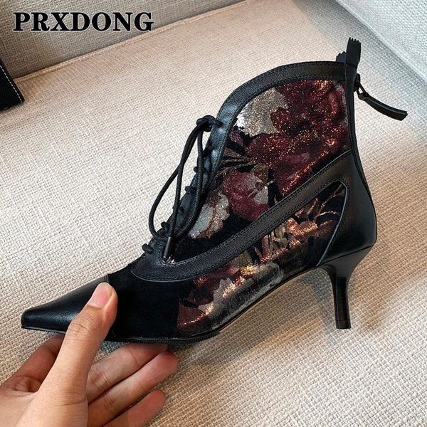 

boots autumn winter women ankle thick high heels pointed toe shoes woman elegant zipper black dress party short