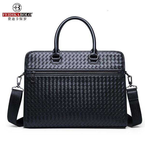 

briefcase men's handbag large capacity computer bag hand woven