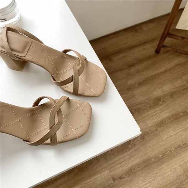 

clear heels female sandal med comfort shoes for women espadrilles platform 2021 summer buckle strap girls medium high fashion be sandals, Black