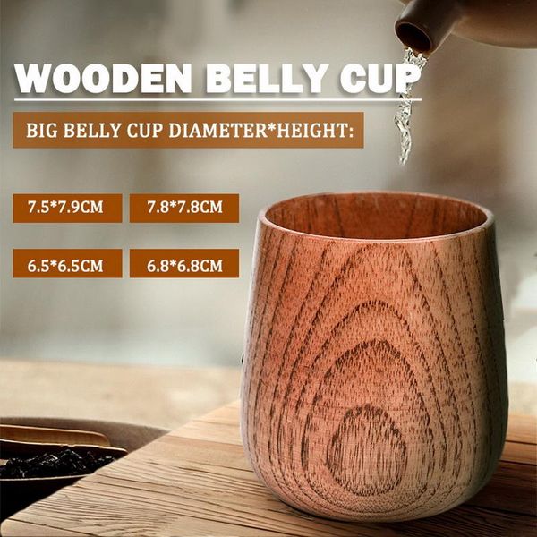 

cups & saucers japanese style natural wooden cup reusable environmental protection tea coffee milk wine heat insulation water home deco