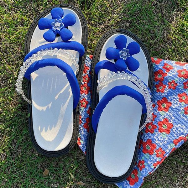 

slippers women's summer fashion flower slides shoes non-slip beach sandals ladies outside platform leisure flip flops hh18, Black