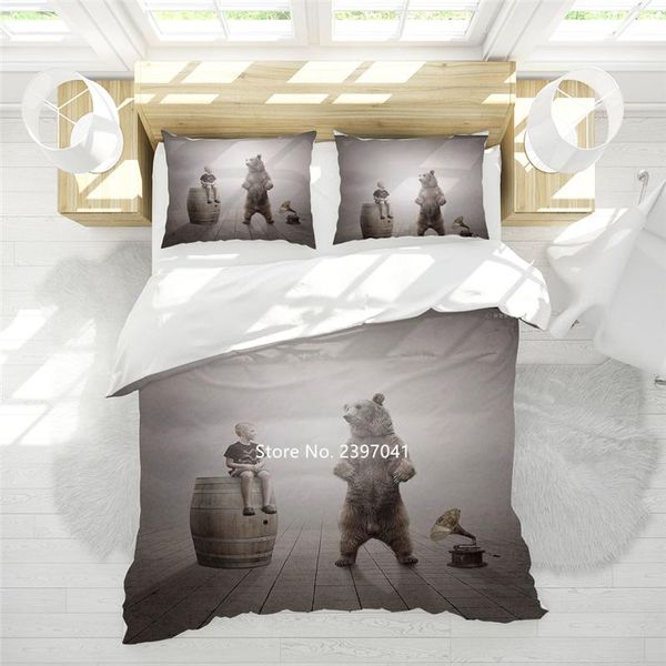 

2-3 piece boys and girls home textile realistic wildlife bedding set comfort covered pillowcase deluxe full size sets