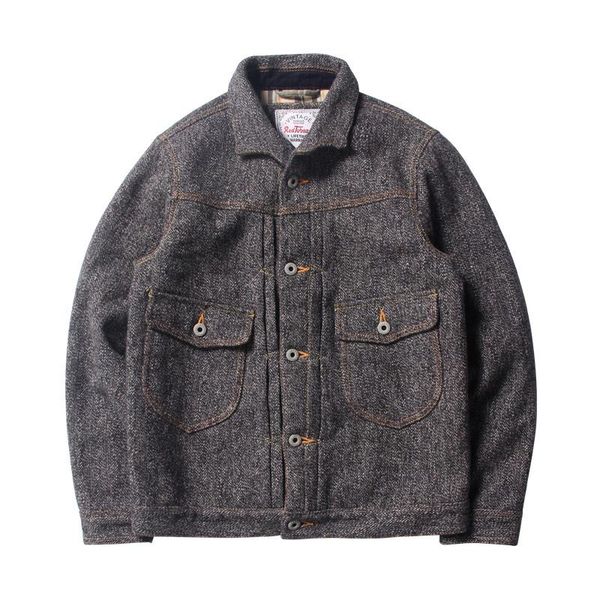 

men's jackets pepper salt and woolen jacket vintage workwear style men tweed coat, Black;brown