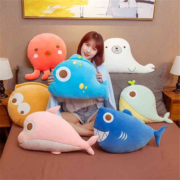 

new cartoon simulation sea ocs doll plush toy shark pillow blanket cushion