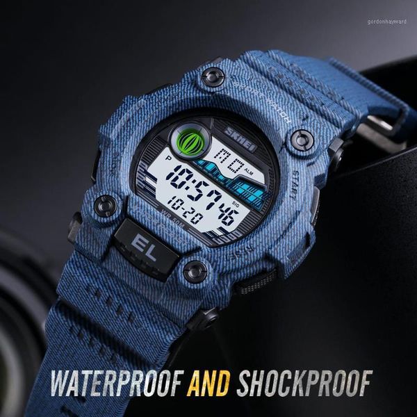 

fashion sports watches men watch military digital wristwatches alarm chrono waterproof electronic clock relogio masculino, Slivery;brown