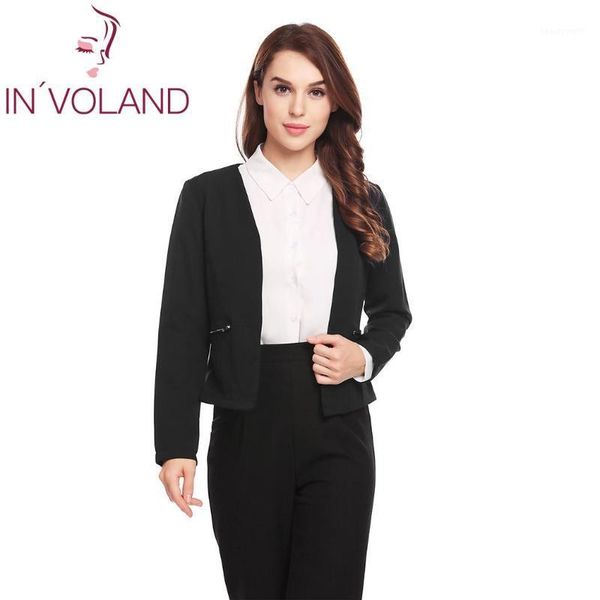 

women's suits & blazers women solid long sleeve slim fit faux height 174cm, bust 86cm, waist 63cm, hip 90cm pockets casual blazer jacke, White;black